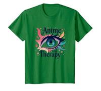 Anime is My Therapy: Vibrant Eye Art pour Les Fans d'Otaku, Anime T-Shirt, Enfant, Vert Kelly, 12 Ans