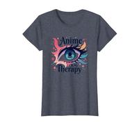 Anime is My Therapy: Vibrant Eye Art pour Les Fans d'Otaku, Anime T-Shirt, Femme, Bleu Chiné, 3XL