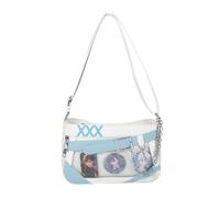 Anime Ita Sac à bandoulière pour femme pour présentation de badge et esthétique, Blanc et bleu, Bohème