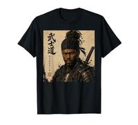 Anime Japonais Afro Samurai Fighter Bushido Warrior Katana T-Shirt