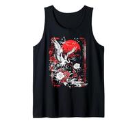 Anime Japonais Goth Cyberpunk City Crane Fleurs Rouge Nature Débardeur