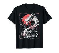 Anime Japonais Goth Cyberpunk City Dragon Art Mythologie T-Shirt