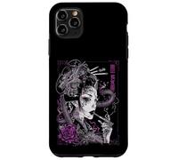 Anime Japonais Goth Cyberpunk City Geisha Art Vintage Violet Coque pour iPhone 11 Pro Max