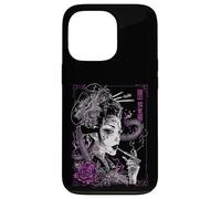 Anime Japonais Goth Cyberpunk City Geisha Art Vintage Violet Coque pour iPhone 13 Pro