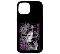 Anime Japonais Goth Cyberpunk City Geisha Art Vintage Violet Coque pour iPhone 15