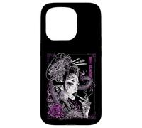 Anime Japonais Goth Cyberpunk City Geisha Art Vintage Violet Coque pour iPhone 15 Pro