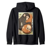 Anime Japonais Punch Monkey Snuggling Orang-outan Jouet en Peluche Sweat à Capuche
