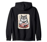 Anime Japonais Ramen Mangeant des sushis Loup Sweat à Capuche