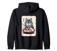 Anime Japonais Ramen Mangeant des sushis Loup Sweat à Capuche