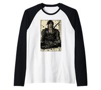 Anime Japonais rétro Samouraï Katana Zen méditer Kanji Manche Raglan