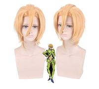 Anime JoJo's Bizarre Adventure Golden Wind Giorno Giovanna Cosplay perruque cheveux JoJo no Kimyou na perruques jaunes + bonnet de perruque perruque jojo PL-550