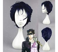 Anime JoJo's Bizarre Adventure Kujo Jotaro Cosplay perruques noir bleu mixte résistant à la chaleur perruque de cheveux synthétiques + bonnet de perruque