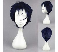 Anime JoJo's Bizarre Adventure Kujo Jotaro Wig Black Blue Mixed Heat Resistant Synthetic Hair Cosplay Wigs + Wig Cap