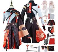 Anime Kaedehara Kazuha Cosplay Costume avec Perruque Jeu Genshin Impact Cosplay Tenue Adulti Rolle Traveler Aether Uniforme Accessoires Costume Halloween Carnaval Fête Déguisement Vêtements pour