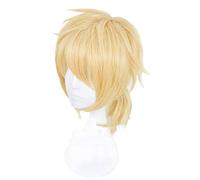 Anime Kagamine Rin/Kagamine Len Cosplay Costume perruque courte Blonde jaune cheveux synthétiques Halloween carnaval perruques KUMZ001 frères