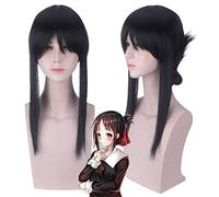 Anime Kaguya sama l'amour est la guerre accessoires de costume de Cosplay Kaguya Shinomiya Chika perruque de cosplay d'halloween fille cheveux noirs + casquette de perruque M perruque PL-155