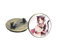 Anime Kaguya-sama : Love Is War Broche Badges Pins Figurines rondes Shinomiya Kaguya Fujiwara Chika Pin's en verre Dôme Bijoux, Verre