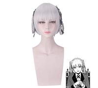 Anime Kakegurui joueur compulsif Momobami Kirari Halloween Cosplay perruque cheveux synthétiques 40 cm Kirari Momobami tressé perruques argent une taille Kirari Momobami 403