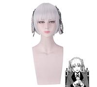 Anime Kakegurui Joueur Compulsif Momobami Kirari Halloween Cosplay Perruque Cheveux Synthétiques 40 Cm Kirari Momobami Tressé Perruques Argent Une Taille Kirari Momobami 403