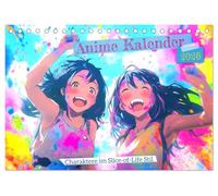 Anime Kalender - Charaktere im Slice-of-Life Stil (Tischkalender 2026 DIN A5 quer), CALVENDO Monatskalender: Szenen mit Manga-Figuren in ... Farben und inspiriert vom japanischen Leben.