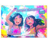 Anime Kalender - Charaktere im Slice-of-Life Stil (Wandkalender 2026 DIN A3 quer), CALVENDO Monatskalender: Szenen mit Manga-Figuren in ... Farben und inspiriert vom japanischen Leben.