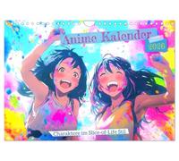 Anime Kalender - Charaktere im Slice-of-Life Stil (Wandkalender 2026 DIN A4 quer), CALVENDO Monatskalender: Szenen mit Manga-Figuren in ... Farben und inspiriert vom japanischen Leben.