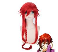Anime Kamigami No Asobi Loki Laevatein Cosplay perruques Halloween longue tresse droite rouge perruque de cheveux synthétiques + bonnet de perruque