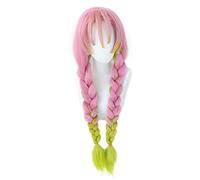 Anime Kanroji Mitsuri Cosplay Long Braids Wig Kimetsu no Yaiba Heat-Resistant Fiber Hair + Wig Cap Party Girls