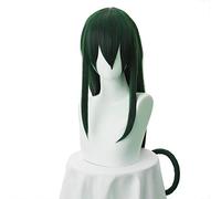 Anime Katsuki Bakugo Perruque longue vert foncé Boku no Hero Academia en fibre résistante à la chaleur + bonnet de perruque