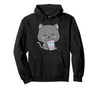 Anime Kawaii Chat Boba Bubble Tea Mignon Japonais Neko Sweat à Capuche
