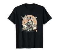 Anime Kawaii de Style Japonais Samouraï Renard T-Shirt