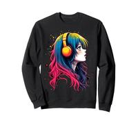 Anime Kawaii Fille avec écouteurs Otaku Sweatshirt