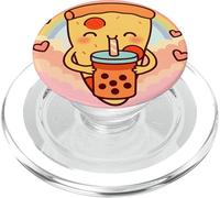 Anime Kawaii Rainbow pour Les Amateurs de Pizza et de thé à Bulles PopSockets PopGrip pour MagSafe