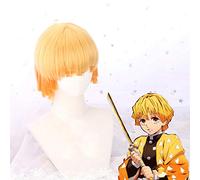 Anime Kimetsu No Yaiba Cosplay perruques Agatsuma Zenitsu Cosplay perruque synthétique cheveux Halloween carnaval fête Cosplay perruque