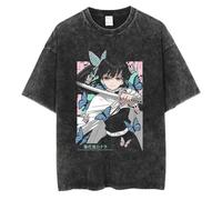 Anime Kimetsu no Yaiba Tshirt Kamado Tanjiro T-Shirt Kochou Shinobu Tops Kamado Tanjiro/Kanroji Mitsuri Impression 3D Summer Manches Courtes Manga Tee pour homme et femme, Type 4, L