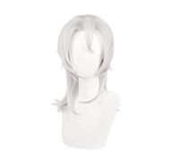 Anime Kimetsu No Yaiba Uzui Tengen Cosplay Wig Silver Gray Long Heat Resistant Synthetic Hair Wig + Wig Cap