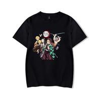 Anime Kimetsu no Yaiba Zenko Zenitsu Merch T-Shirts à Manches Courtes Garçon Fille Tees Col Rond Cosplay Dessin Tanjirou Tops