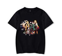 Anime Kimetsu no Yaiba Zenko Zenitsu Merch T-Shirts à Manches Courtes Garçon Fille Tees Col Rond Cosplay Dessin Tanjirou Tops