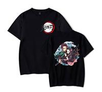 Anime Kimetsu no Yaiba Zenko Zenitsu Merch T-Shirts à Manches Courtes Garçon Fille Tees Col Rond Cosplay Dessin Tanjirou Tops