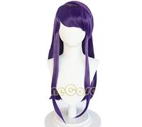 Anime Komi Can't Communicate Shouko Komi Perruque de Cosplay Cheveux longs Violet Résistant à la chaleur Fibre de cheveux + Bonnet de perruque Halloween Girls