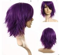 Anime Kuroko pas de panier Murasakibara Atsushi Cosplay perruque longs cheveux violets ondulés avec queue de cheval 60cm Cosplay violet perruques + bonnet de perruque taille unique FQ001A-5