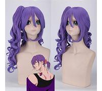 Anime Kuroko pas de panier Murasakibara Atsushi Cosplay perruque longs cheveux violets ondulés avec 60cm queue de cheval Costume perruques + bonnet de perruque