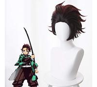 Anime lame de démon Cosplay perruque Tanjirou Kamado Cosplay perruques résistant à la chaleur synthétique perruque cheveux fête d'halloween Kimetsu no Yaiba