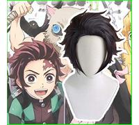 Anime lame de démon Cosplay perruques Tanjirou Kamado Cosplay perruque résistant à la chaleur synthétique perruque cheveux Halloween fête Kimetsu No Yaiba