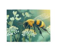 Anime Little Bees Gather Nectar Puzzle en bois de 500 pièces pour adultes - Puzzle stimulant pour jeu de taille 38,1 x 51,8 cm