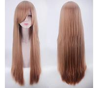 Anime Long Straight Cosplay Wig With Bangs Halloween Costume Blonde Red Black Blue Purple Grey Hair Wigs For Women OneSize picturecolor