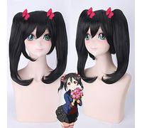 Anime LoveLive! Love Live Nico Yazawa Niko courte queue de cheval noir résistant à la chaleur cheveux Cosplay Costume perruque PL-362