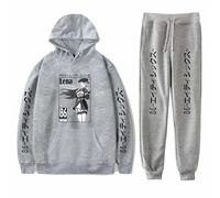 Anime Manga 86 Eighty-Six Vladilena Milize Cartoon Sweat à capuche et pantalon Gris Costume de sport pour fans de Lena Cosplay, Gris 3., S