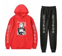 Anime Manga 86 Eighty-Six Vladilena Milize Cartoon Sweat à capuche et pantalon Rouge Costume de sport pour fans de Lena Cosplay, Rouge 1, 4X-Large