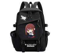 Anime Manga Chainsaw Man Makima Sac à dos en nylon Grande capacité Cartographie Sac à dos d'école Sac d'école Tronçonneuse Man Fans Cosplay, Noir 2, taille unique